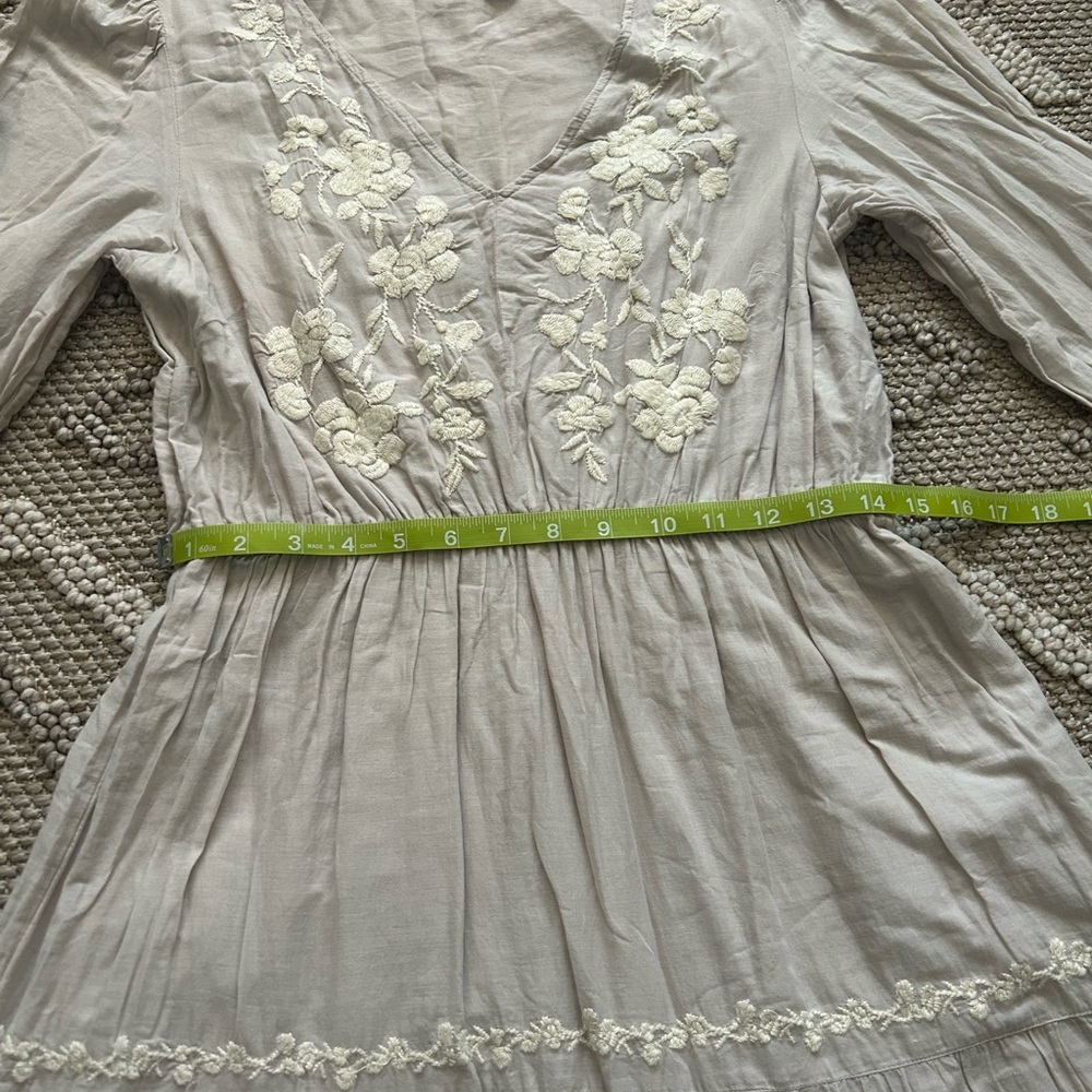 Lucky Brand Cream Floral-Embroidered Boho Midi Dress - Picture 6 of 7